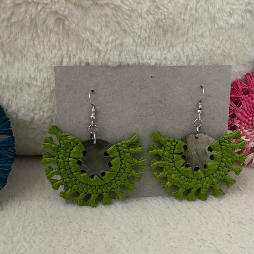 Cook island green earrings
